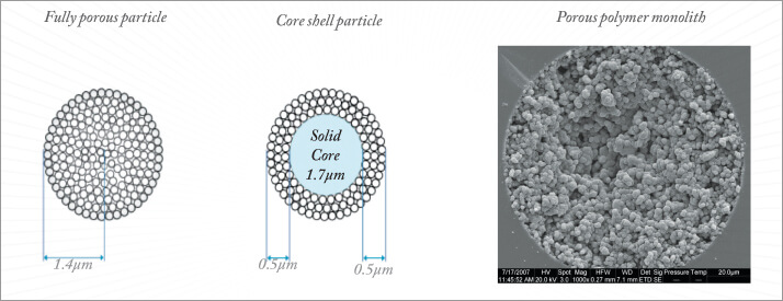 omparison of different types of stationary phases commonly used in LC